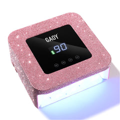 GAOY cordless UV LED nail lamp top view highlights the Pink Diamond design for fast manicures.