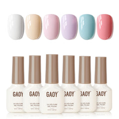 GAOY Gel Nail Polish Set BabyBlue for glossy salon-like manicure at home