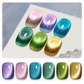 GAOY Glitter Cat Eye Nail Polish Set shows magnet pattern for shimmering nails.
