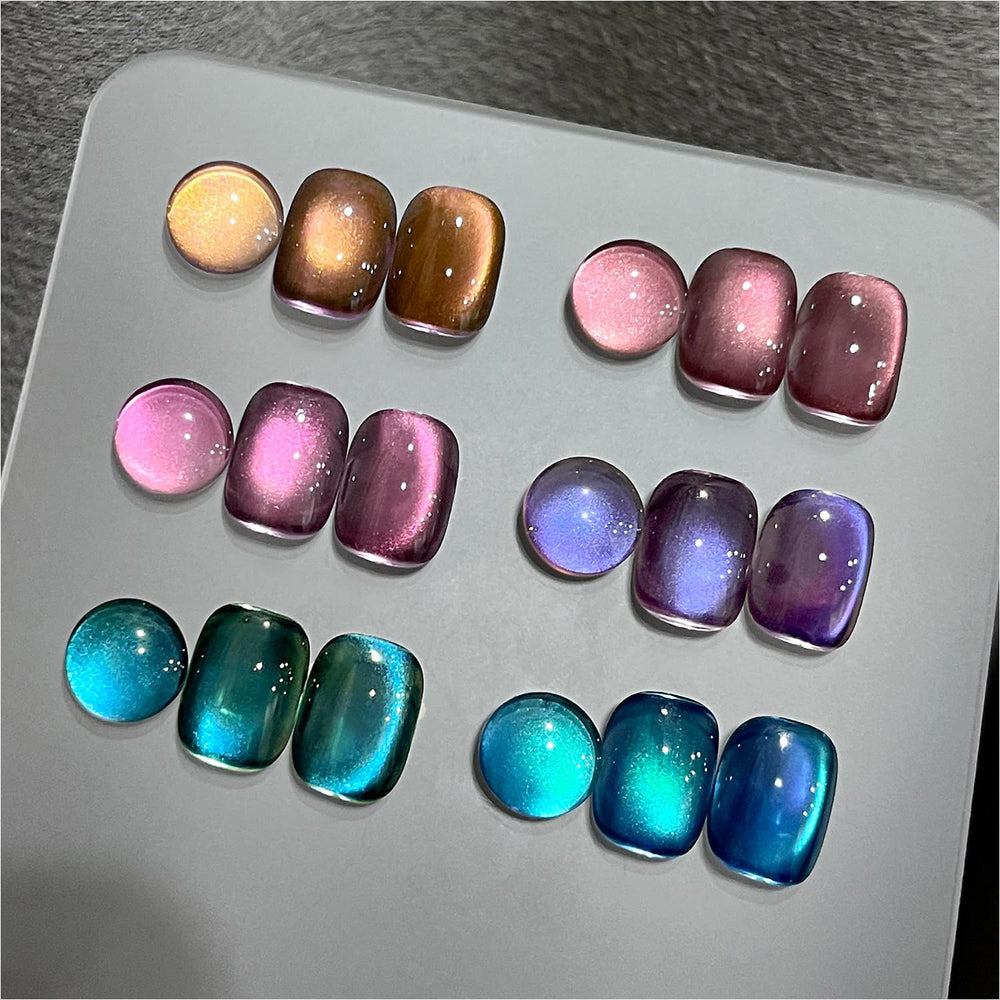 GAOY Glitter Cat Eye palette showing shimmering holographic colors for a dazzling manicure