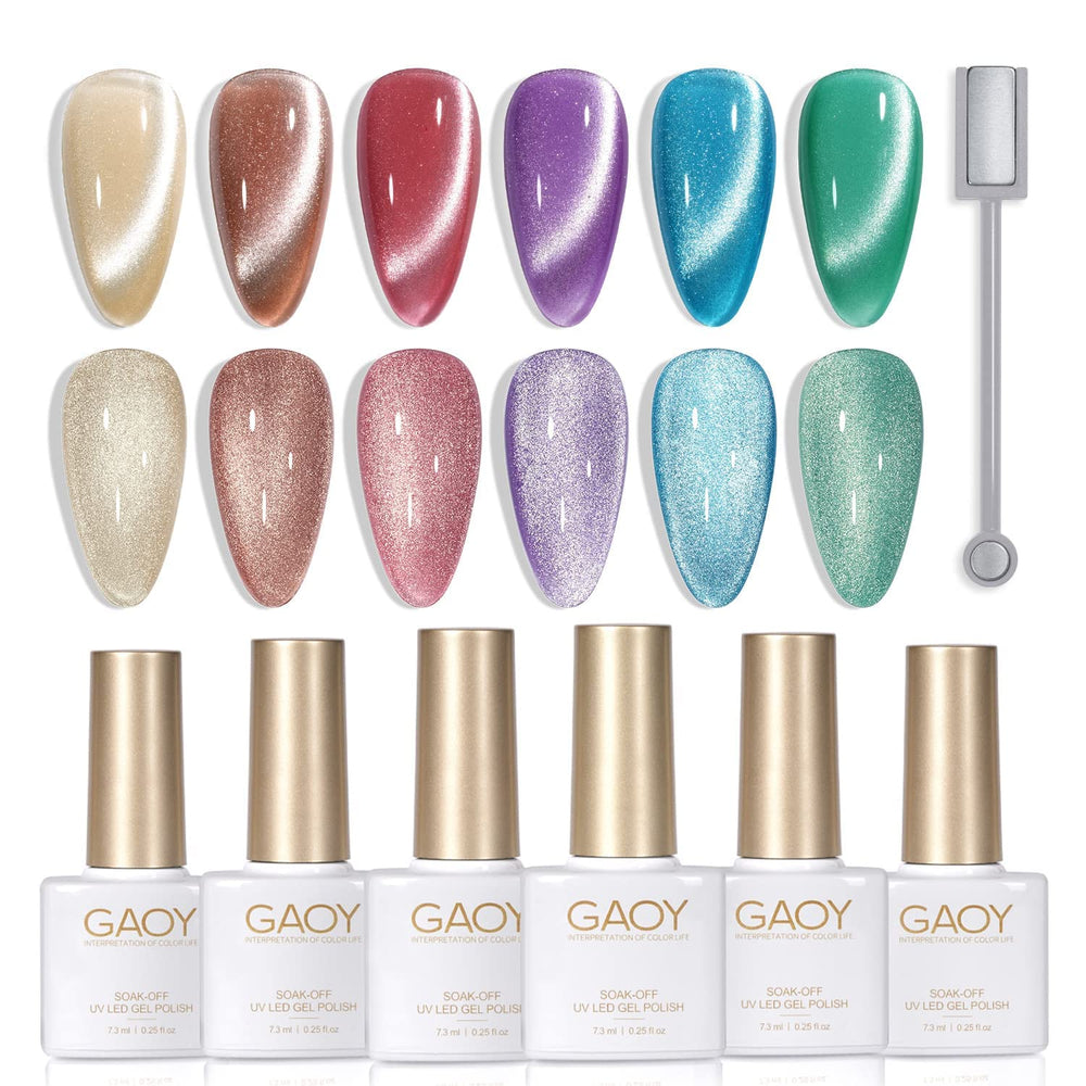 GAOY Glitter Galaxy Cat Eye color 01 shown for holographic nails.