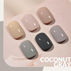 GAOY Gray Gel Nail Polish Set bottle closeup shows rich pigments for durable color.