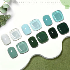 GAOY gel polish set blue gray swatch showing durable finish