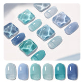 GAOY Jelly Blue gel nail polish set bottles display six colors for versatile at-home manicures.