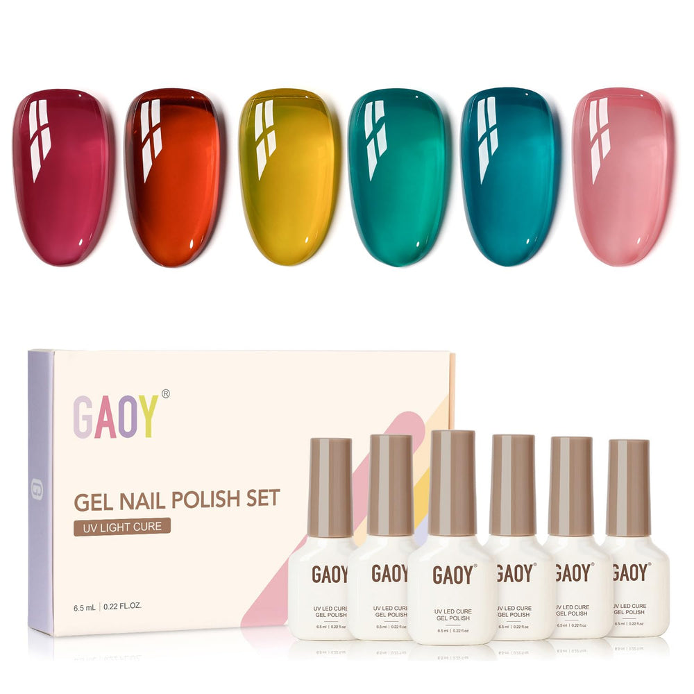 GAOY Jelly Gel Nail Polish pink closeup for buildable sheer color and DIY manicure