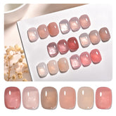 GAOY Jelly Gel Nail Polish Set Nude swatch for versatile layering