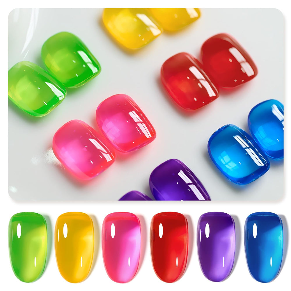 GAOY Jelly Gel Nail Polish yellow swatch for vibrant at-home manicure