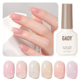 GAOY Jelly Gel pink bottle for vibrant at-home mani color and quick-dry potential