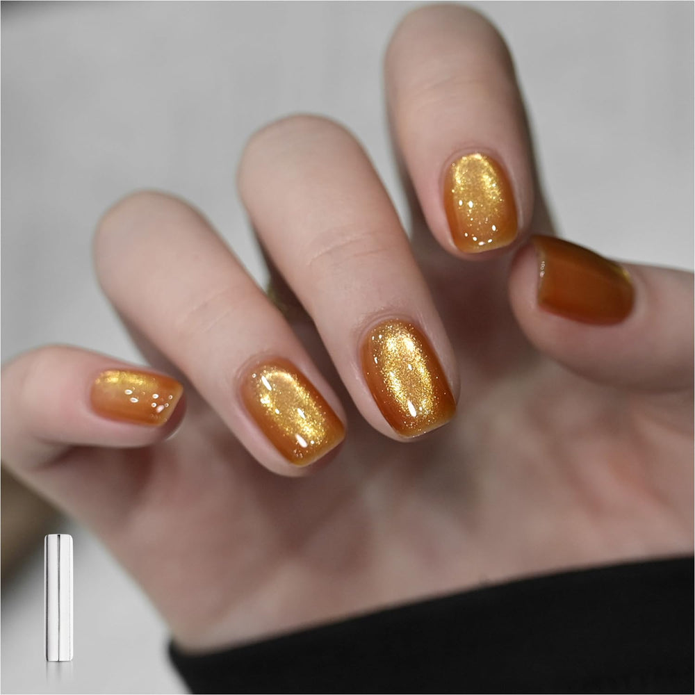 GAOY Jelly Golden Cat Eye gel polish 16ml with luminous shimmer for eye-catching nails