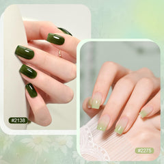 GAOY Jelly Green color swatches demonstrate buildable sheer to opaque layers for custom nail art.