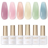 GAOY jelly-green gel polish packaging shows six colors for at-home manicures