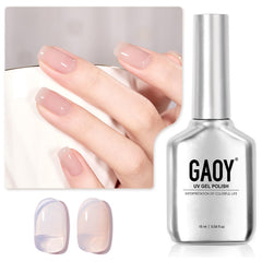 GAOY Jelly Nude polish bottle shows versatile sheer shade for at-home nail art.