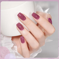 GAOY Jelly Purple nails art example illustrates glassy finish for everyday chic.