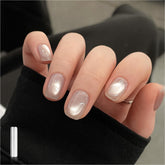 GAOY Jelly Silver Cat Eye gel polish shows magnet pattern for chic nail art.