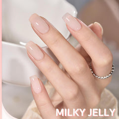 GAOY Milky Jelly Nude color swatches displaying versatile sheer-to-opaque options