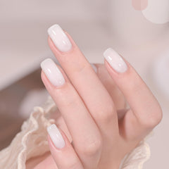 GAOY milky white translucent gel polish swatch for layered translucent looks