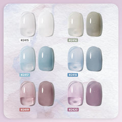 GAOY Mizzle blue-gray bottle highlights sheer color for subtle salon-style nails