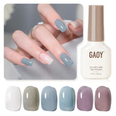GAOY Mizzle milky white bottle shows creamy jelly finish for at-home manicures
