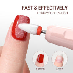 GAOY nail drill LED display close-up shows RPM and battery status for easy control.