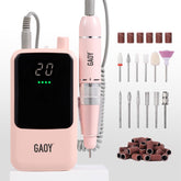 GAOY nail drill pink main view, showcasing cordless precision for at-home manicures.