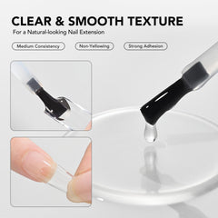 GAOY 2in1 base coat glue for strong adhesion in at-home manicures