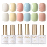 GAOY Pastel Spring blue gel nail polish swatch for glossy DIY manicure