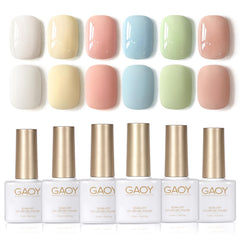GAOY Pastel Spring blue gel nail polish swatch for glossy DIY manicure
