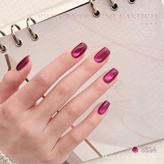 GAOY Pink Cat Eye nail color application demo shows easy at-home manicure steps.