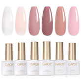 GAOY Pink Nude Gel Nail Polish Set swatches show neutral tones for versatile nail art