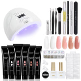 GAOY poly gel nail kit with lamp and color set for salon-like gel nails at home
