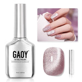 GAOY ojo de gato rosa, gel con efecto deslumbrante para uñas en casa.