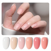 GAOY rubber base gel set packaging shows six color bottles for easy at-home nails.