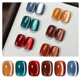 GAOY Silk Glitter Cat Eye Red polish with magnetic shimmer for bold nails