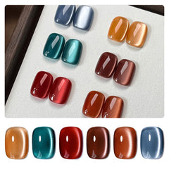 GAOY Silk Glitter Cat Eye Red polish with magnetic shimmer for bold nails