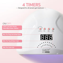 GAOY UV LED Nail Lamp infrared sensor allows hands-free curing.