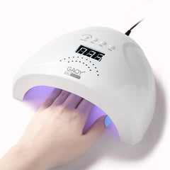 GAOY UV LED Nail Lamp with LCD display enables quick gel curing at home.