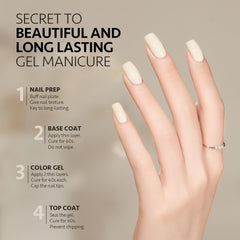 GAOY White Gel Nail Polish led-cure-60s enables quick at-home curing.