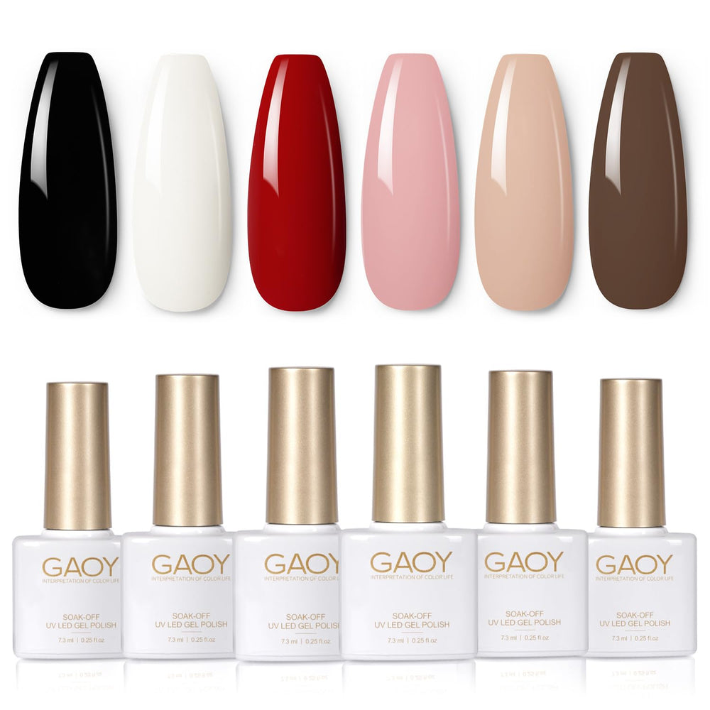 GAOY white gel nail polish set delivers a glossy salon finish for at-home manicures.