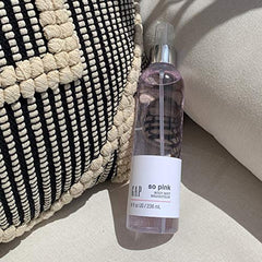 Gap So Pink bottle side view showing compact spray for quick scent boost
