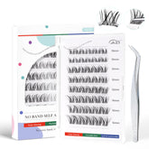 GAQQI self-adhesive lash clusters close-up for effortless one-step application
