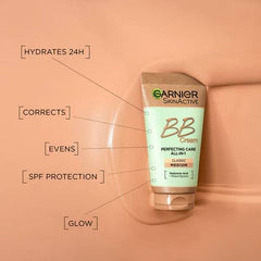 Garnier BB Cream texture close-up reveals lightweight, breathable formula.