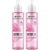 Garnier facial mist rose water spray hydrates and soothes sensitive skin.