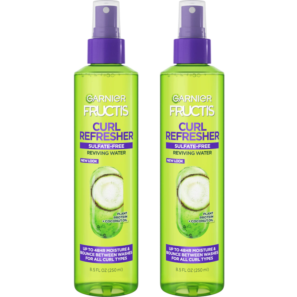 Garnier Fructis Curl Refresher bottle front view delivering 48-hour moisture