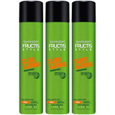 Garnier Fructis Style Sleek Shine bottle shows ultra-strong hold and anti-humidity protection