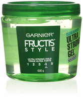 Garnier Fructis Ultra Strong Hold Gel bottle with fresh branding and long-lasting control