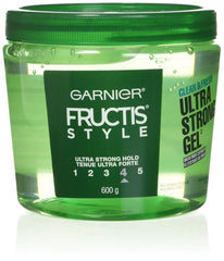 Garnier Fructis Ultra Strong Hold Gel bottle with fresh branding and long-lasting control