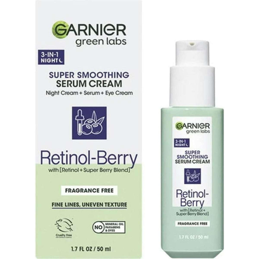 Garnier Green Labs retinol-berry serum bottle for all-in-one night care