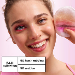 Garnier cotton pad soaked with micellar water removing makeup easily