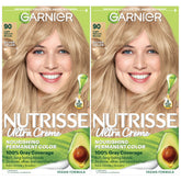 Garnier Nutrisse Nourishing Creme packaging shows the nourishing formula for color and care.