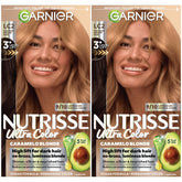 Garnier Nutrisse Ultra Color LC2 dark blonde bottle ready for rich color.